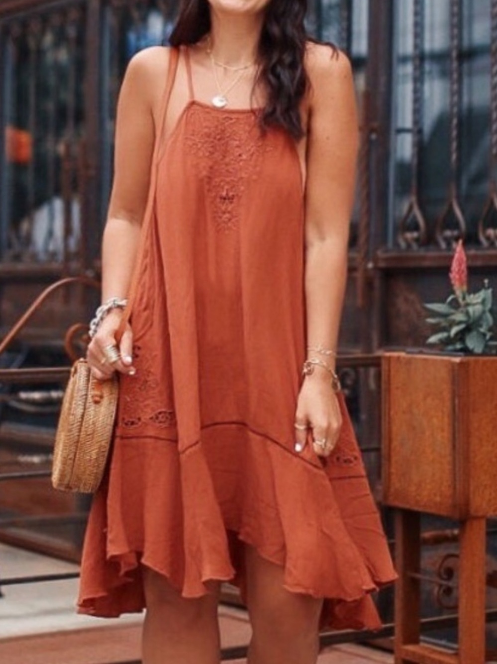 Free People Bohemia  Rust Summer Slip Dress. SU09